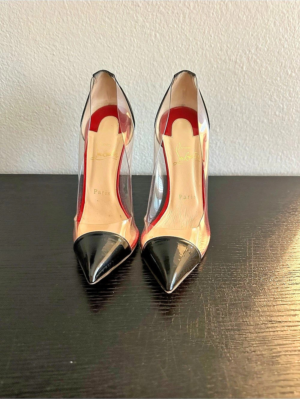 Christian Louboutin Debout 100 Patent and PVC Pumps & PVC Pumps Black & Clear